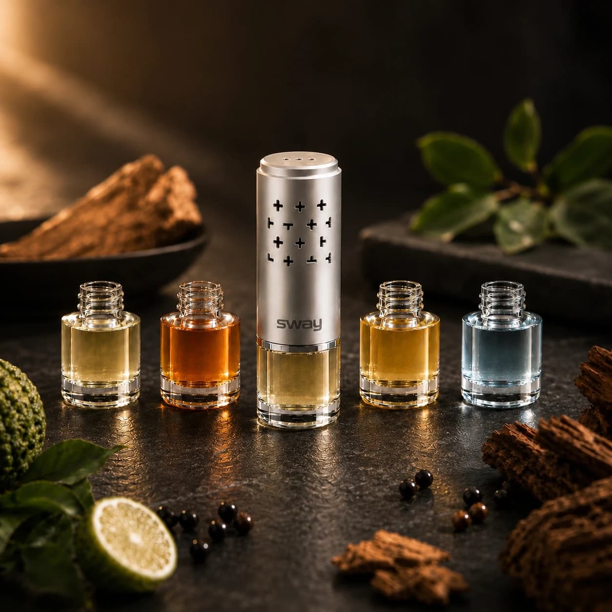 Fragrance palette — diffuser and cartridges with fragrance ingredients